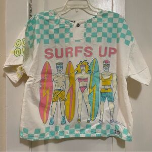 Vintage Surf Fetish single stitch shirt surfboards checkered one size